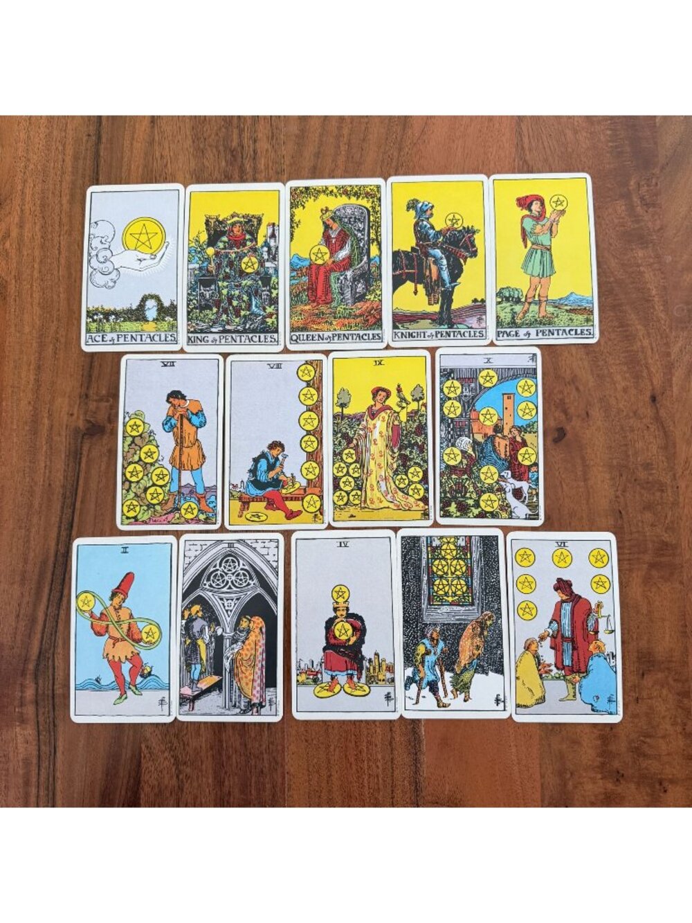 Rider Waite Tarot Pentacles Lot 14 Cards U.S. Games Stamford CT Switzerland 1971